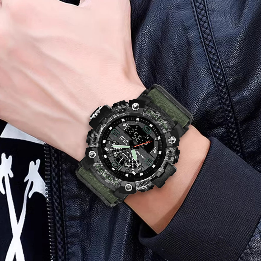 Men's LED Waterproof Digital Watch With Multi Function Rugged Military Sport Style For Active Men