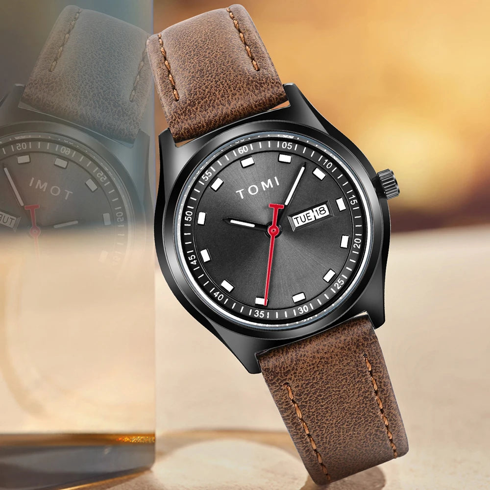 Luxury Leather Quartz Watch For Professional Women Elegant Business Casual Leather Strap Gift Ready